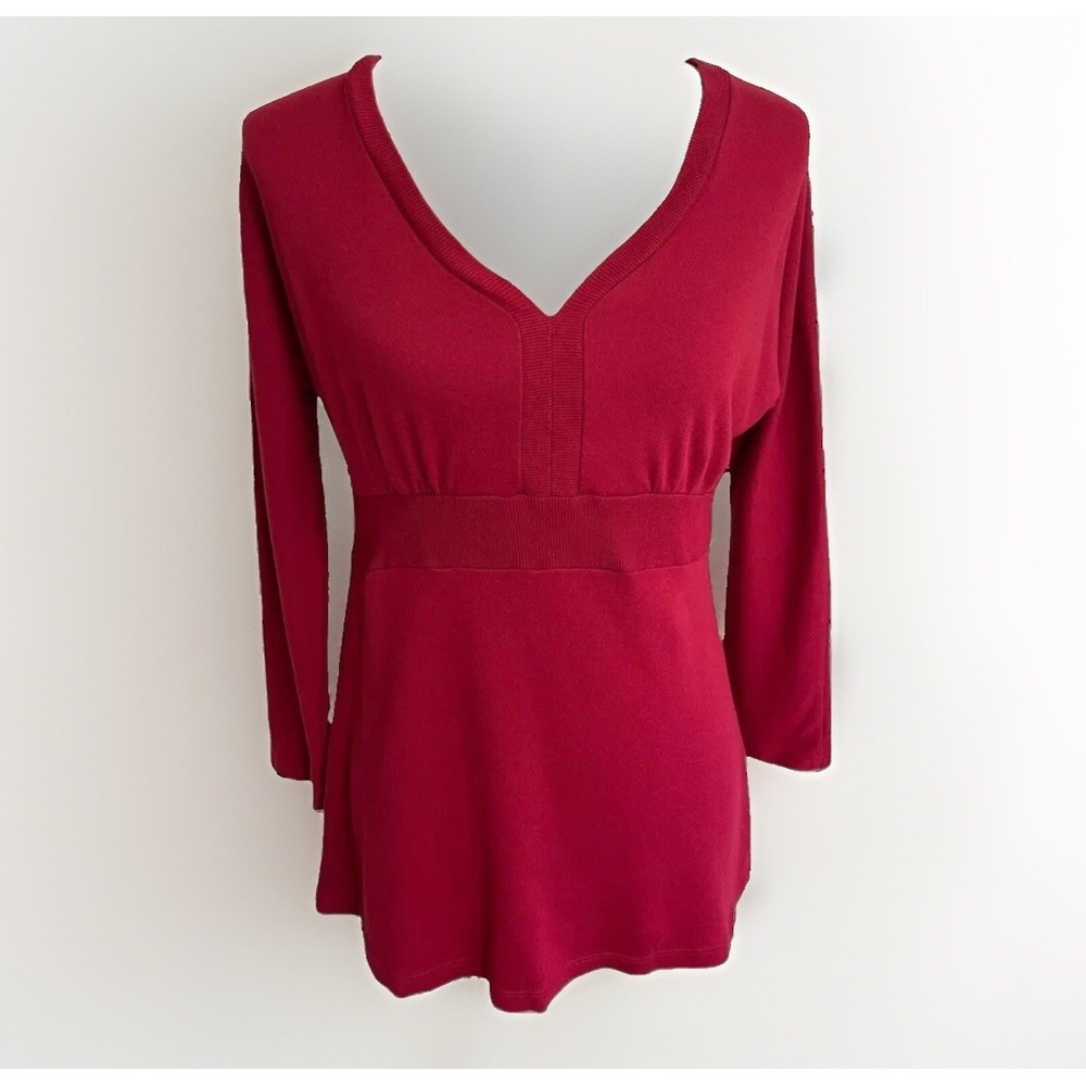 Christopher & Banks Empire Waist Top Womens Size M Red